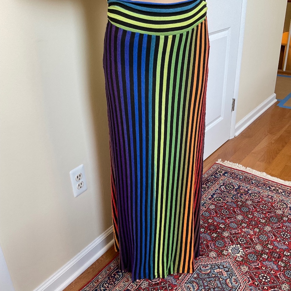 Y2K Body Central Rainbow Maxi Skirt
